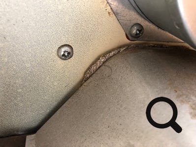 Asbestos seal 3 on Netaheat flue hood.