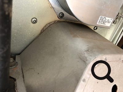 Asbestos seal 5 on Netaheat flue hood.